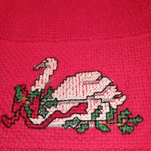 Kitchen Christmas Tea Towels 4 Sets of 2, Two Towels have Cross Stitched Pattern - Picture 2 of 16